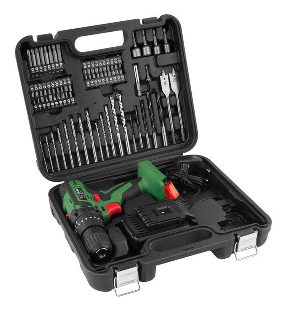 Parafusadeira Furadeira Impacto Bateria 12V 74 Acessórios DWT