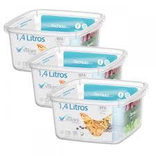 Kit 3 Potes de Plástico Tapoer Microondas Freezer Volare 380